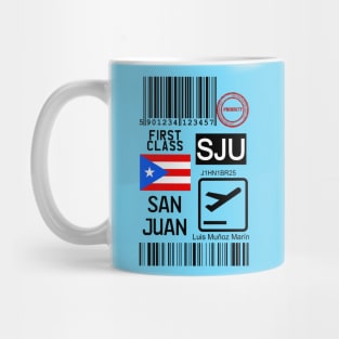 San Juan Puerto Rico travel ticket Mug